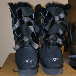 Ugg- Black Bailey Bow Boots- Size 10- with box